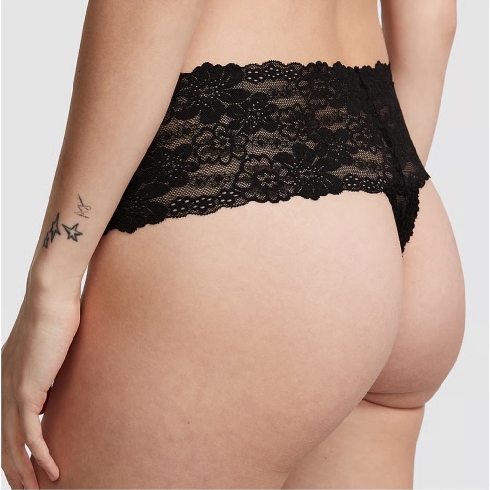 PINK Victoria's Secret Black Lace Panties - Picture 2 of 5